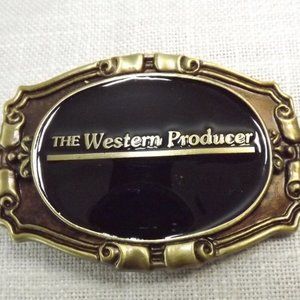 Vintage Western Producer Newspaper Belt Buckle